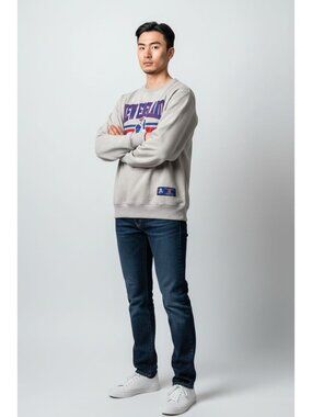 New England Patriots NFL Crewneck Pat Patriot Men’s Medium Gray Sweatshirt New